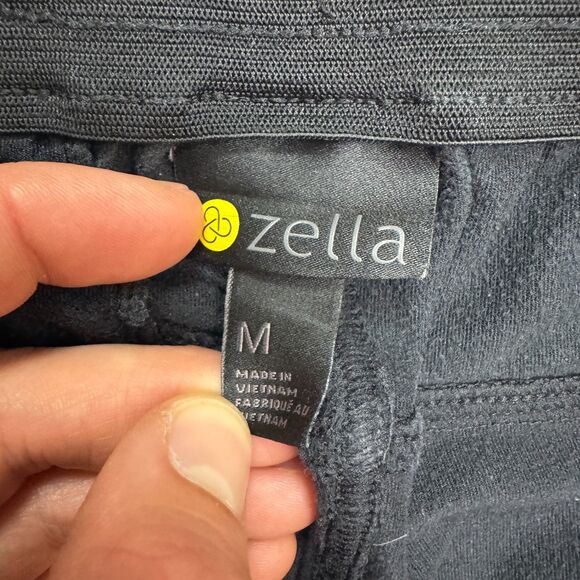 Zella Jogger Pants Womens Medium Black Zip Pocket Elastic Wasit Tapered Active - Picture 8 of 15